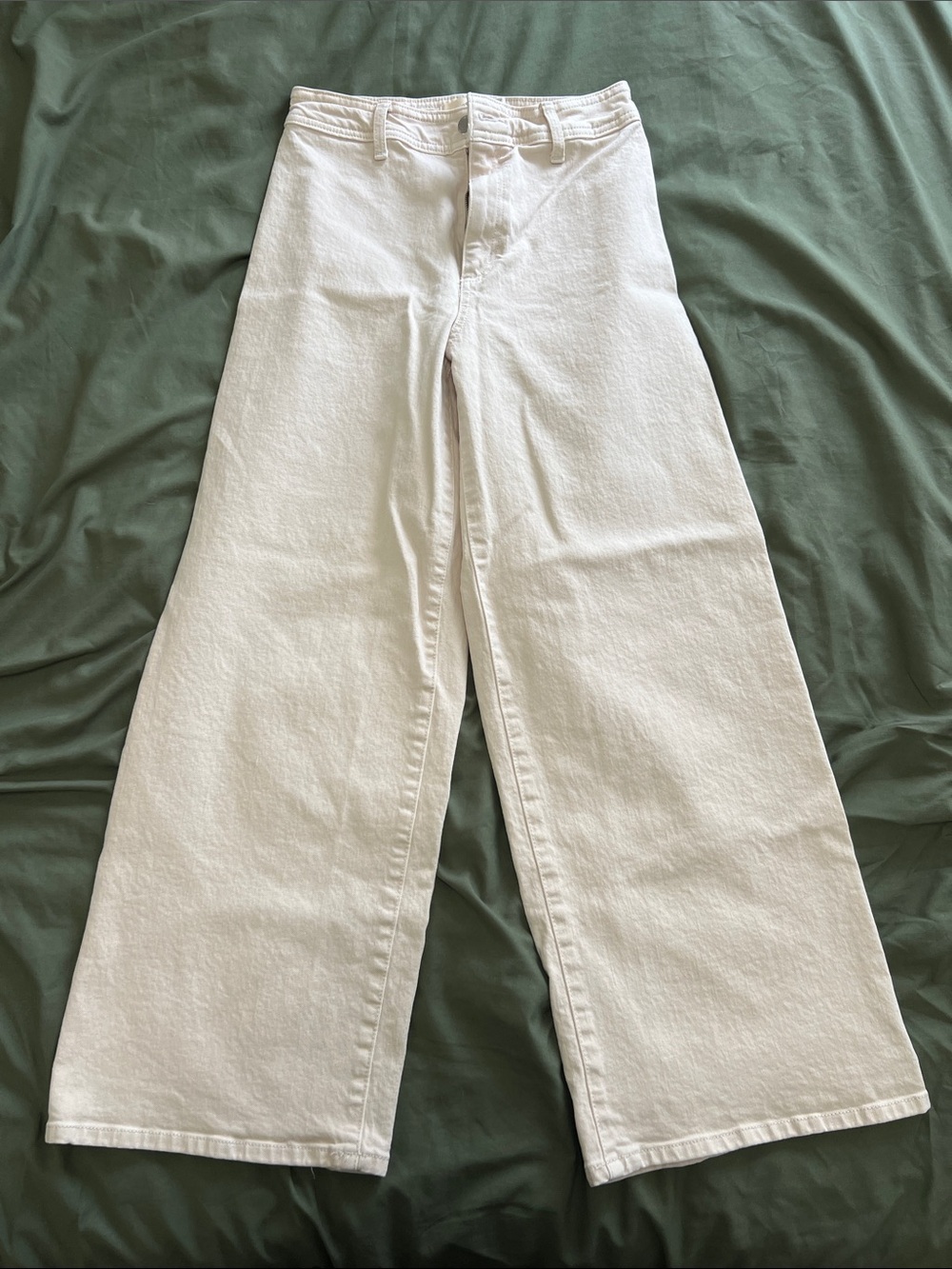 Universal Thread Cream Wide-Leg Denim Jeans